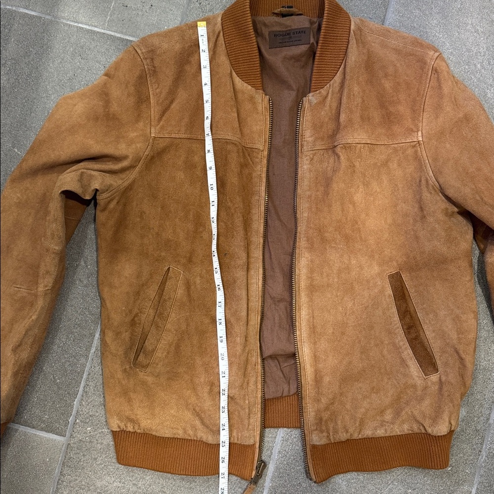 Rogue State Tan Suede Bomber Jacket (Size L) - Picture 4 of 13